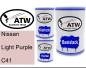 Preview: Nissan, Light Purple, C41: 500ml Lackdose + 500ml Klarlack + 250ml Härter - Set, von ATW Autoteile West.